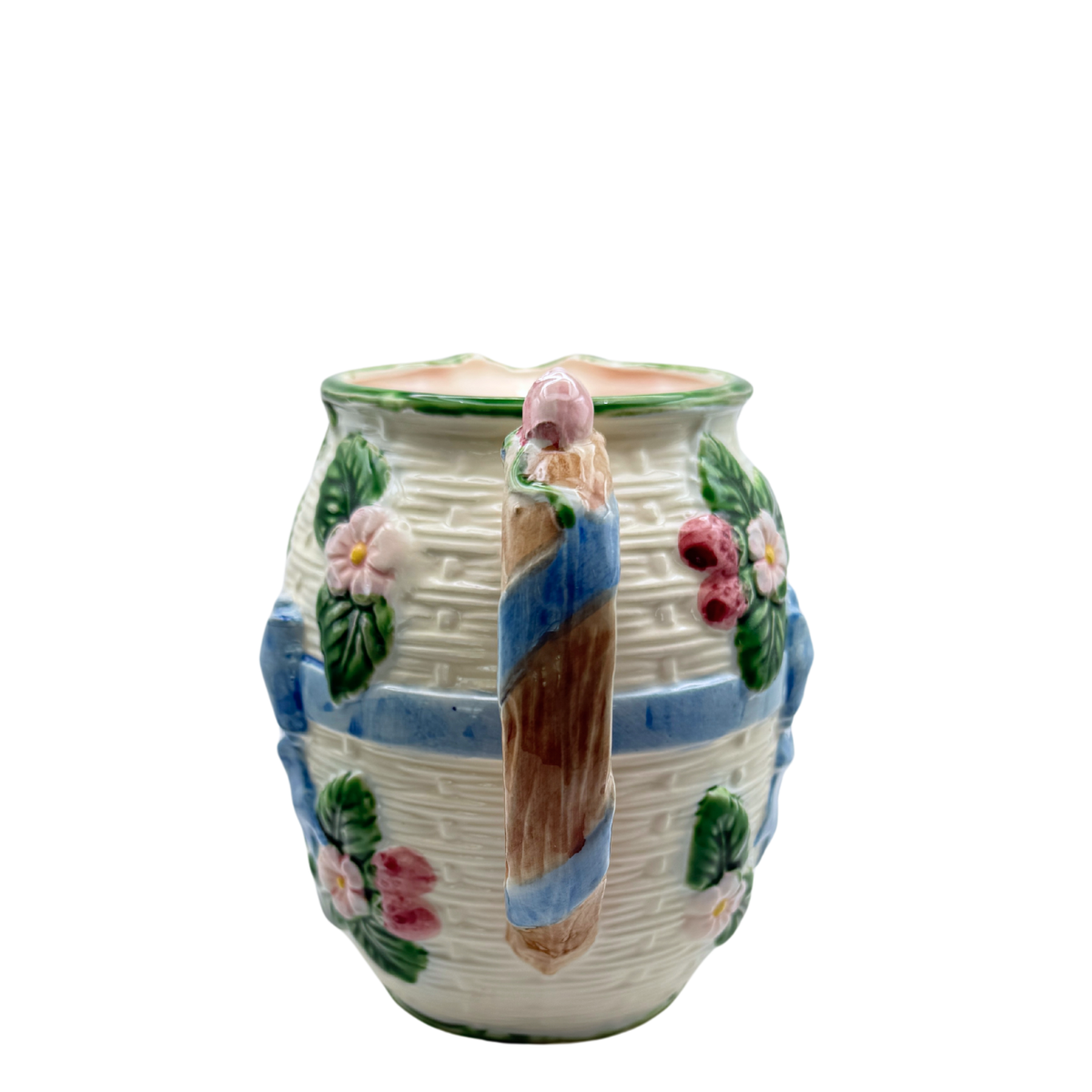 Vintage Basketweave & Bow Pitcher