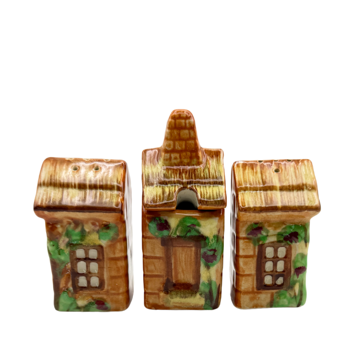 Vintage Cottage Salt & Peppers, 3 Piece Set