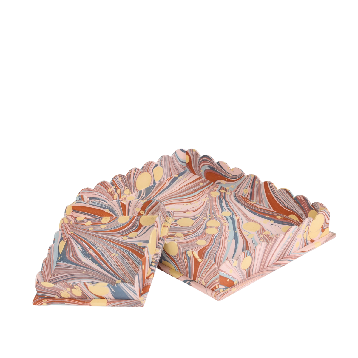 Hayes Marbled Trays, Set of 2, Twilight