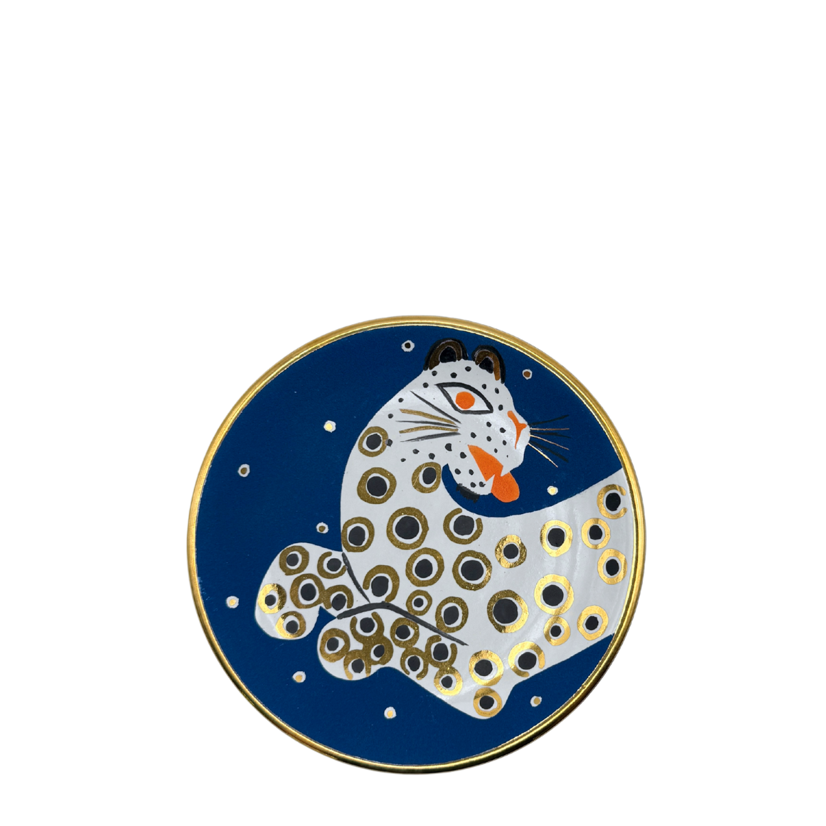 Waylande Gregory Leopard Bullet Bowl, Cobalt