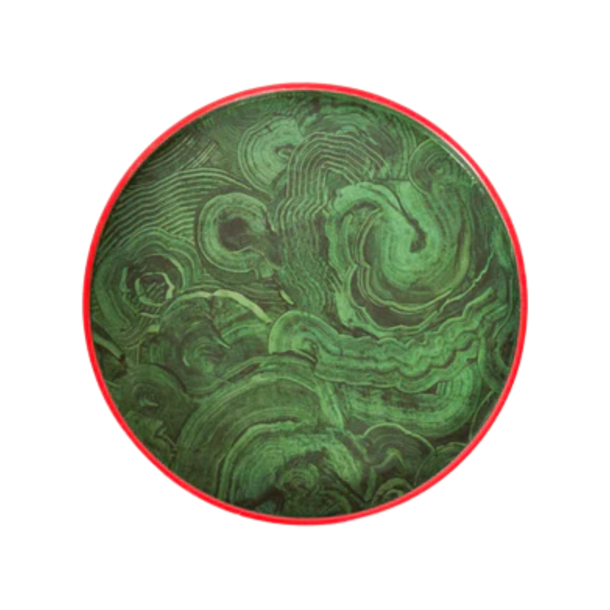 Bridie Hall Medium Malachite Tray with Red Border