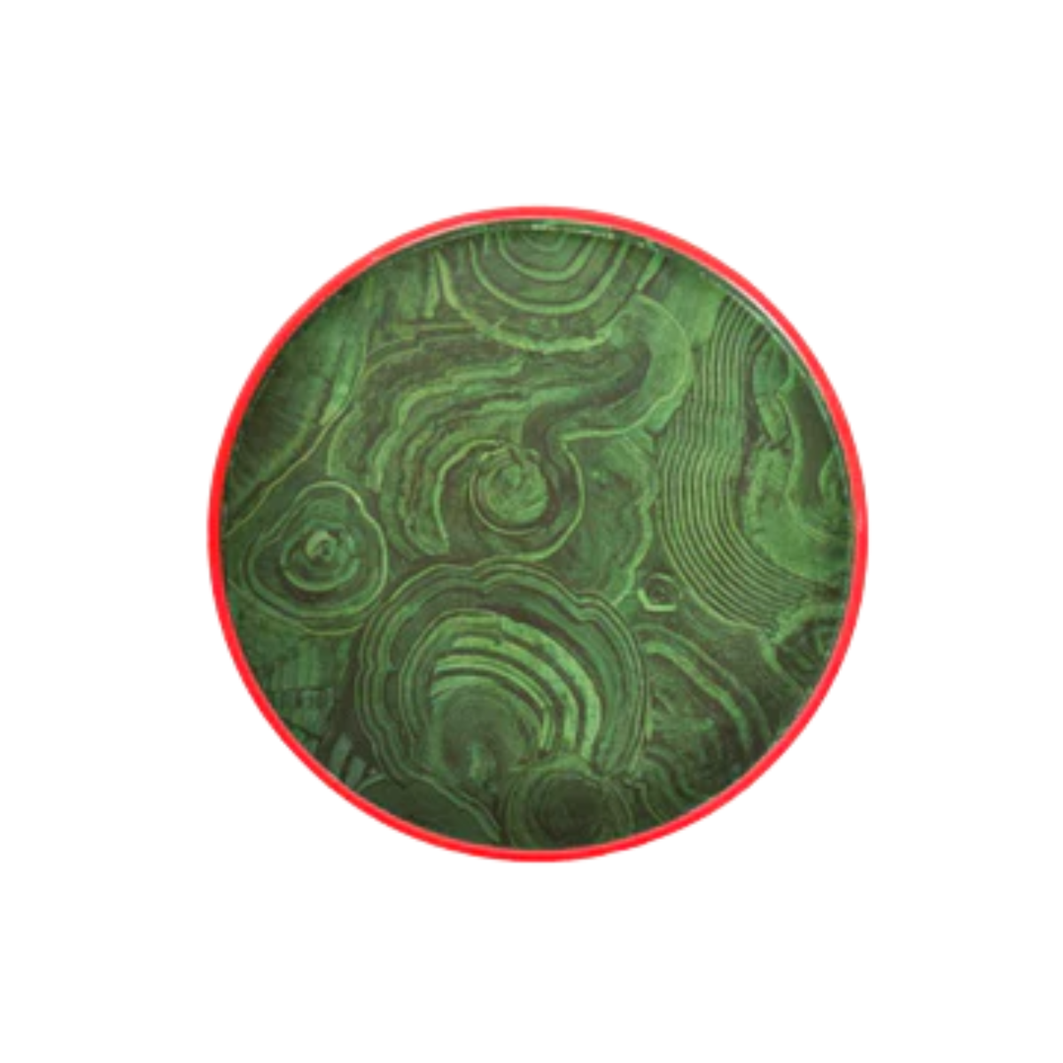 Bridie Hall Small Malachite Tray with Red Border