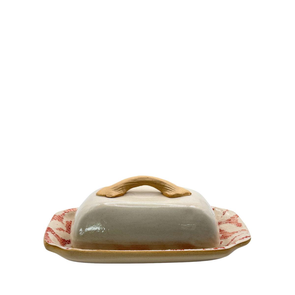 Terrafirma Butter Dish, Ivory & Poppy