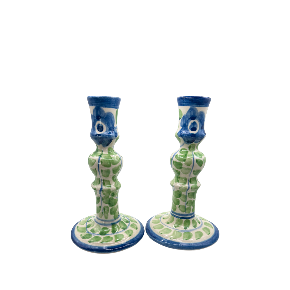 Dos Flores Elle & Denim Candlesticks, Pair