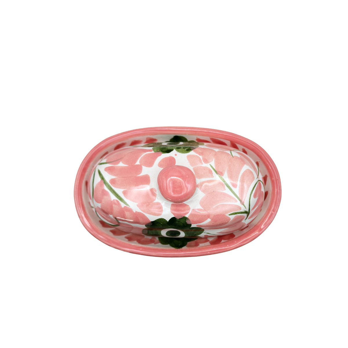 Dos Flores Blush & Green Butter Dish