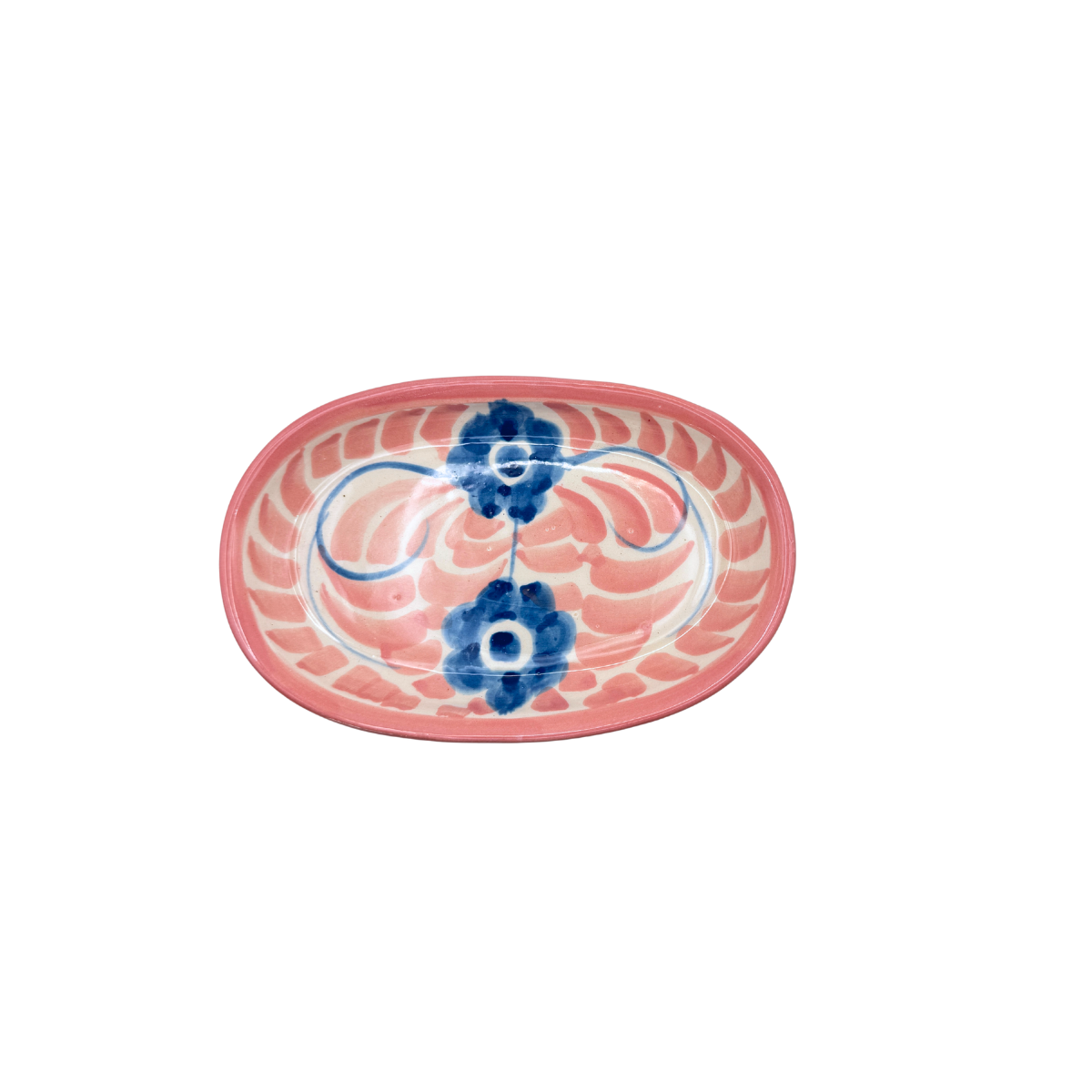 Dos Flores Blush & Denim Butter Dish