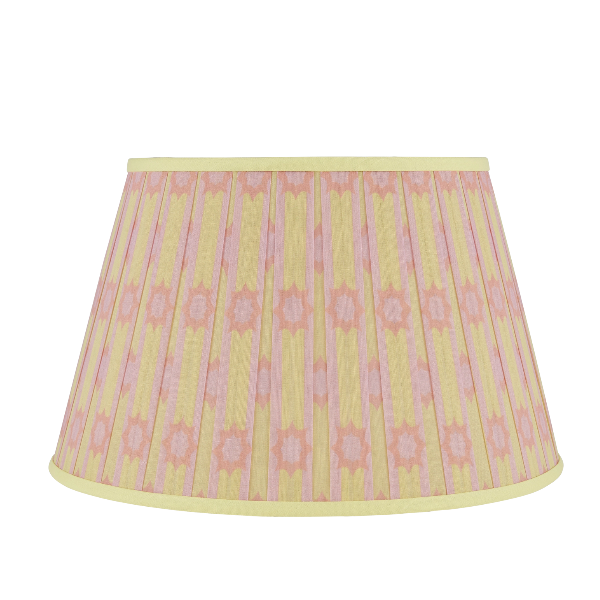Pixie Box Pleat Shade in Pink and Yellow