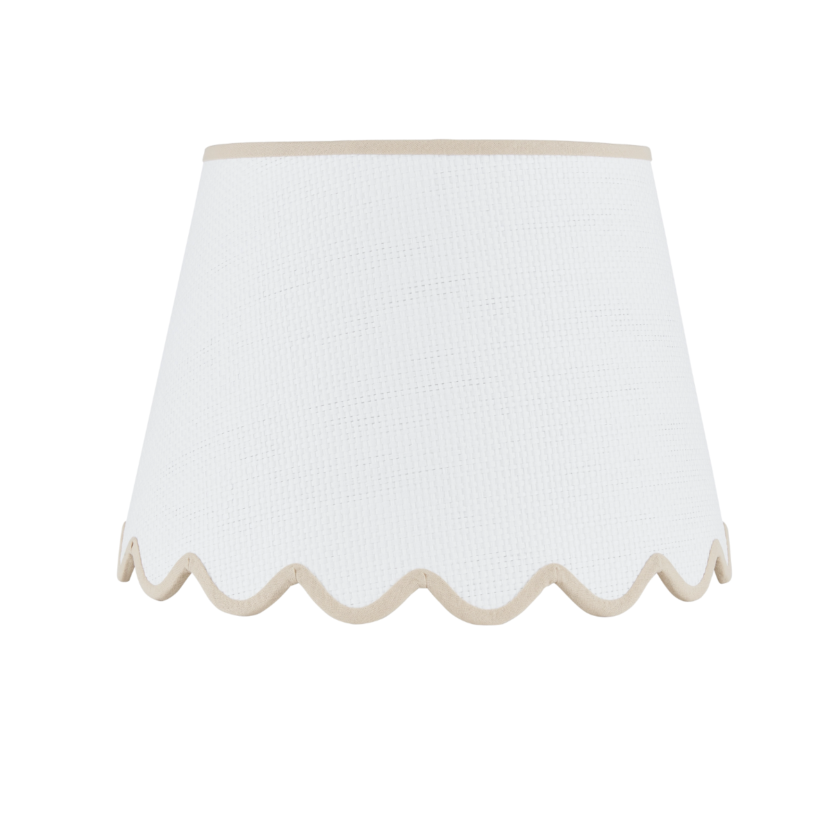 Jaylyn Scalloped Lamp Shade, Tan Band