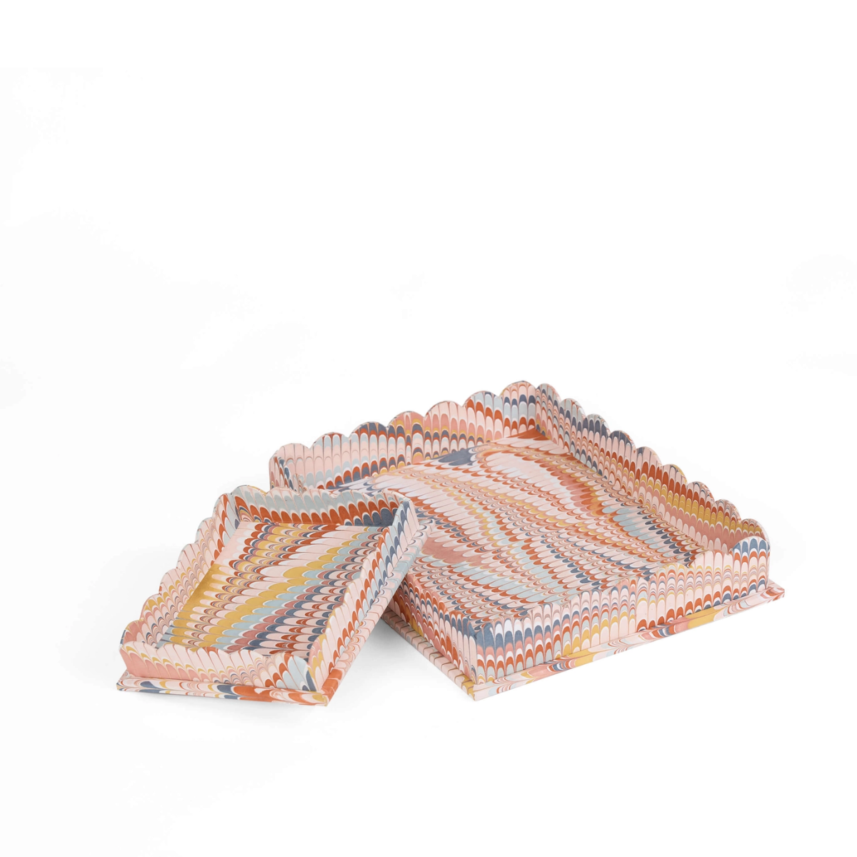 Hayes Marbled Trays, Set of 2, Twilight Mountain