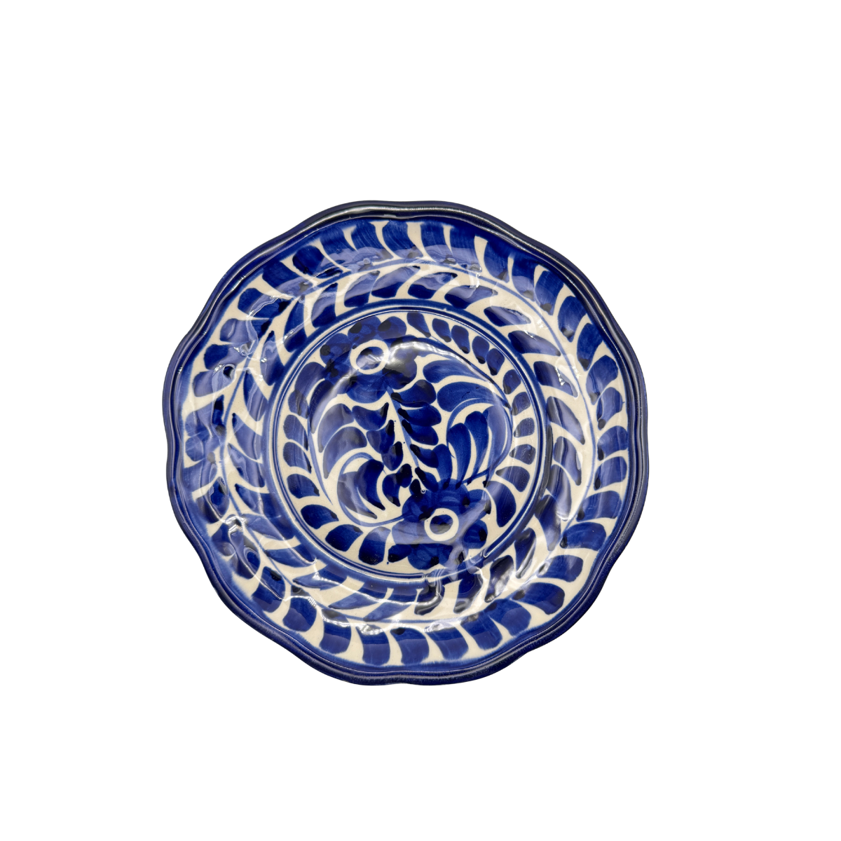 Dos Flores Scalloped Salad Plate, Cobalt