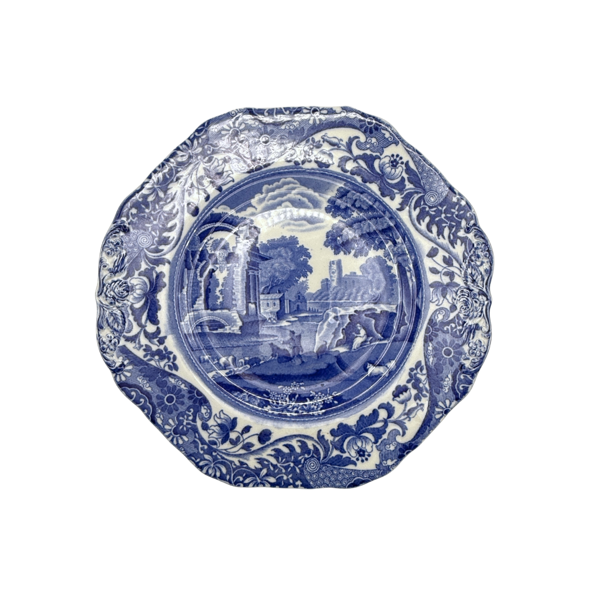 Vintage Copeland Spode Blue Italian Octagonal Plate
