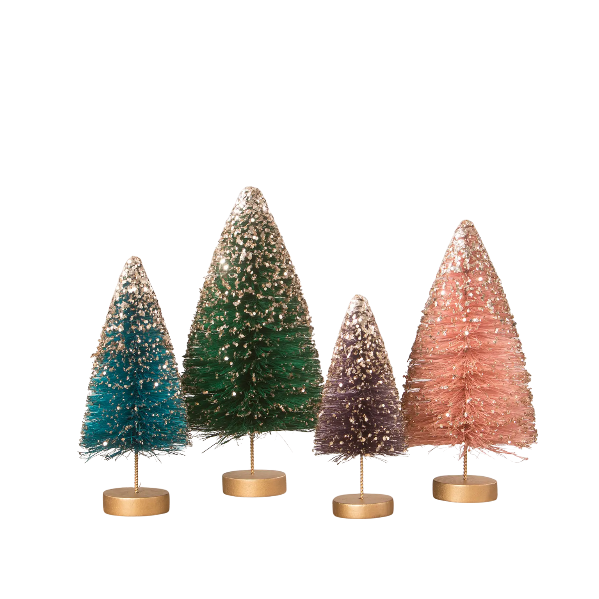 Jewel Bottle Brush Trees, Set of 4