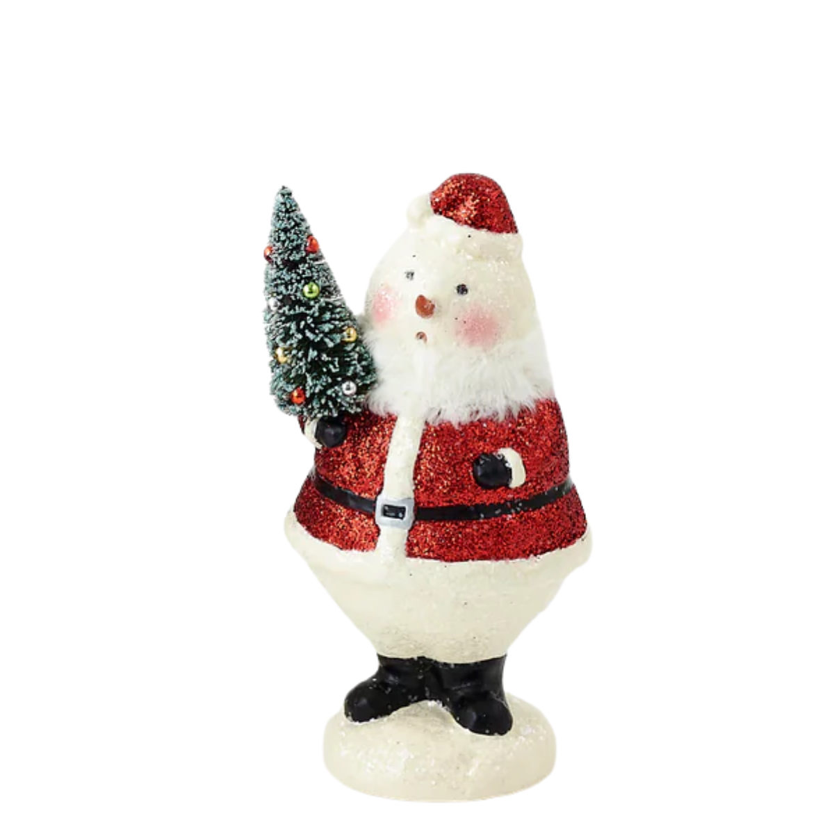 Glitter Large Roly Poly Snowman Santa, Tree