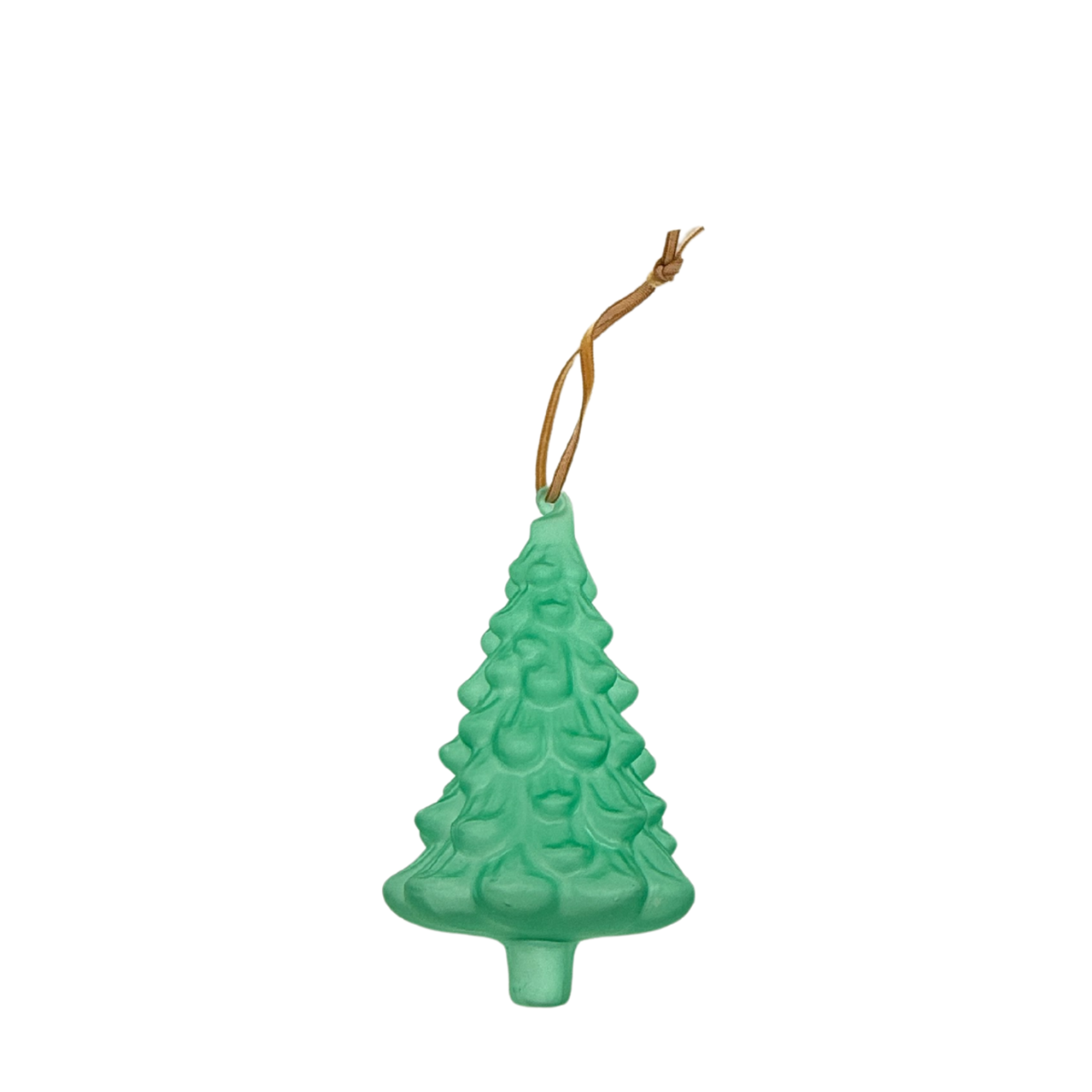 Frosted Glass Tree Ornament, Dark Aqua
