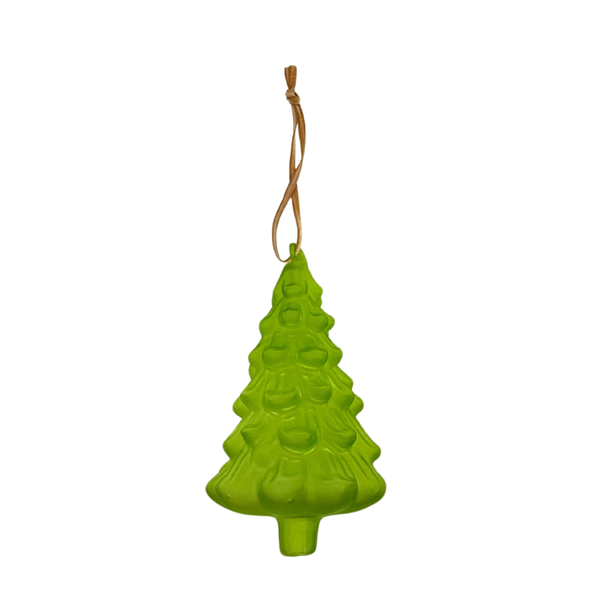 Frosted Glass Tree Ornament, Spring Green