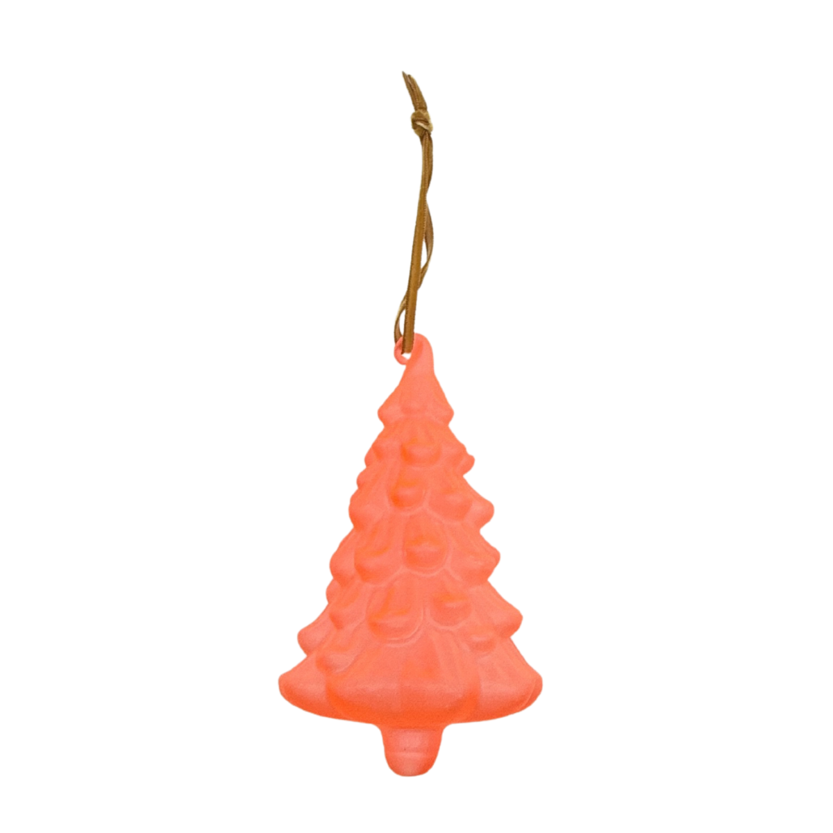 Frosted Glass Tree Ornament, Coral