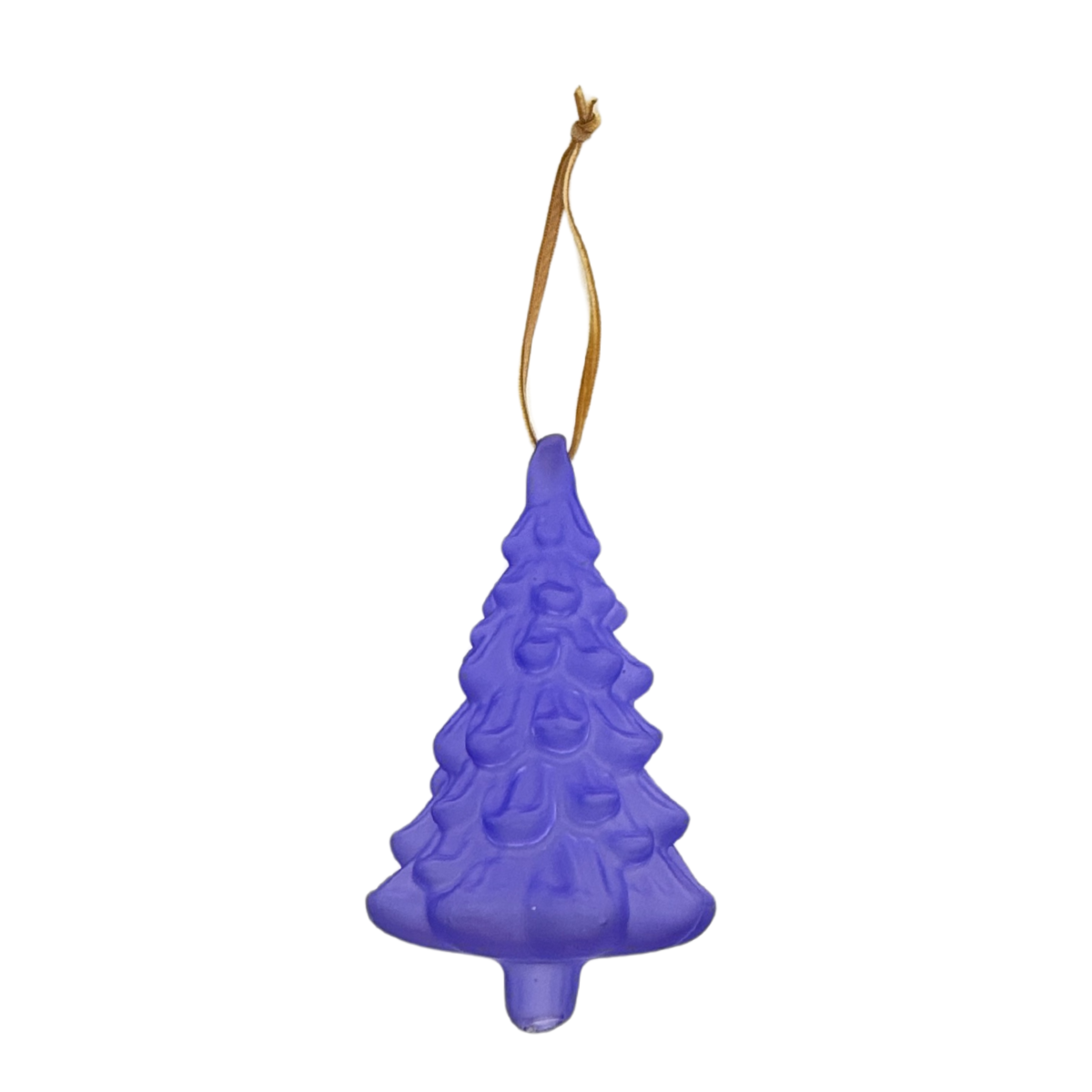 Frosted Glass Tree Ornament, Lilac Purple