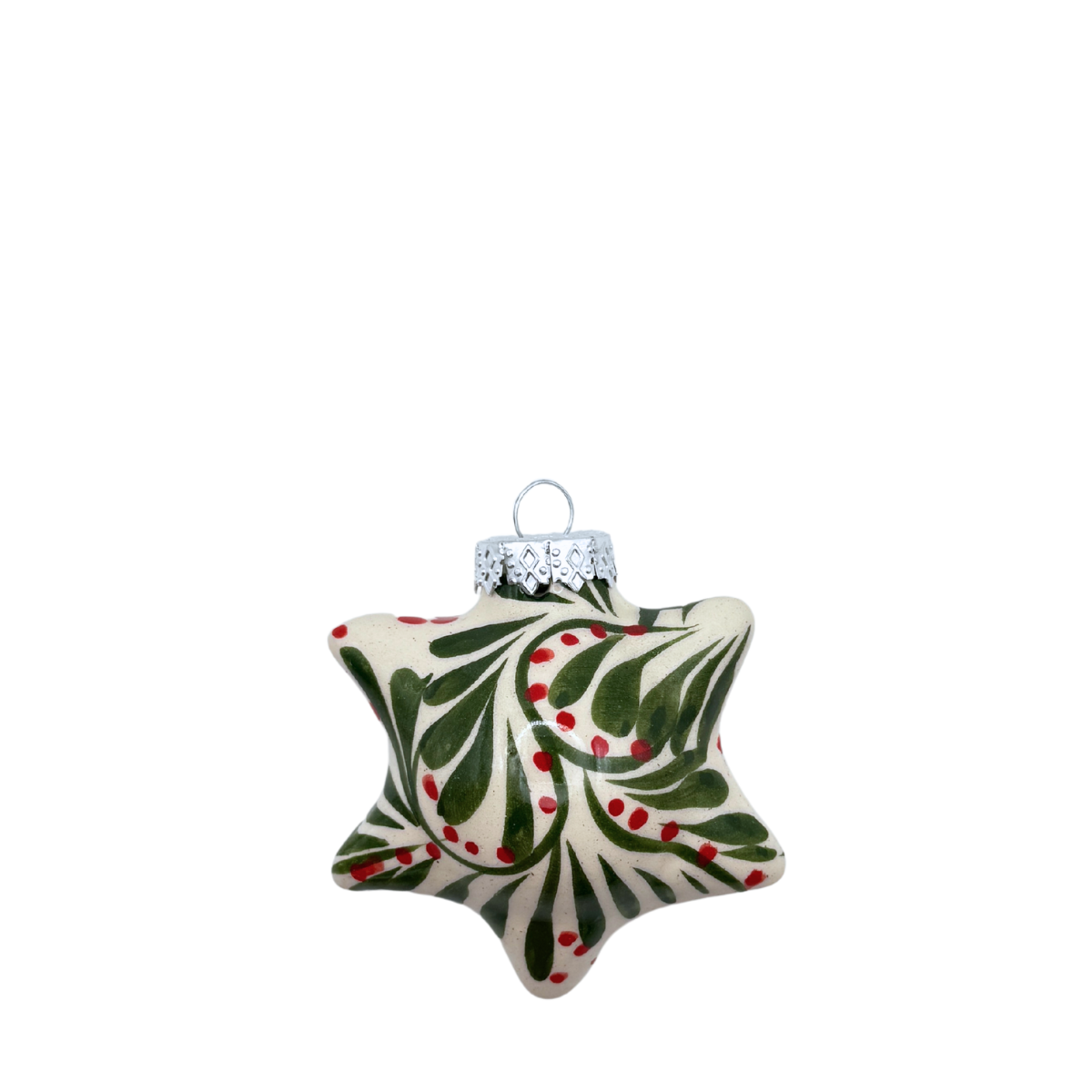 Holly Star Pinata Ceramic Ornament