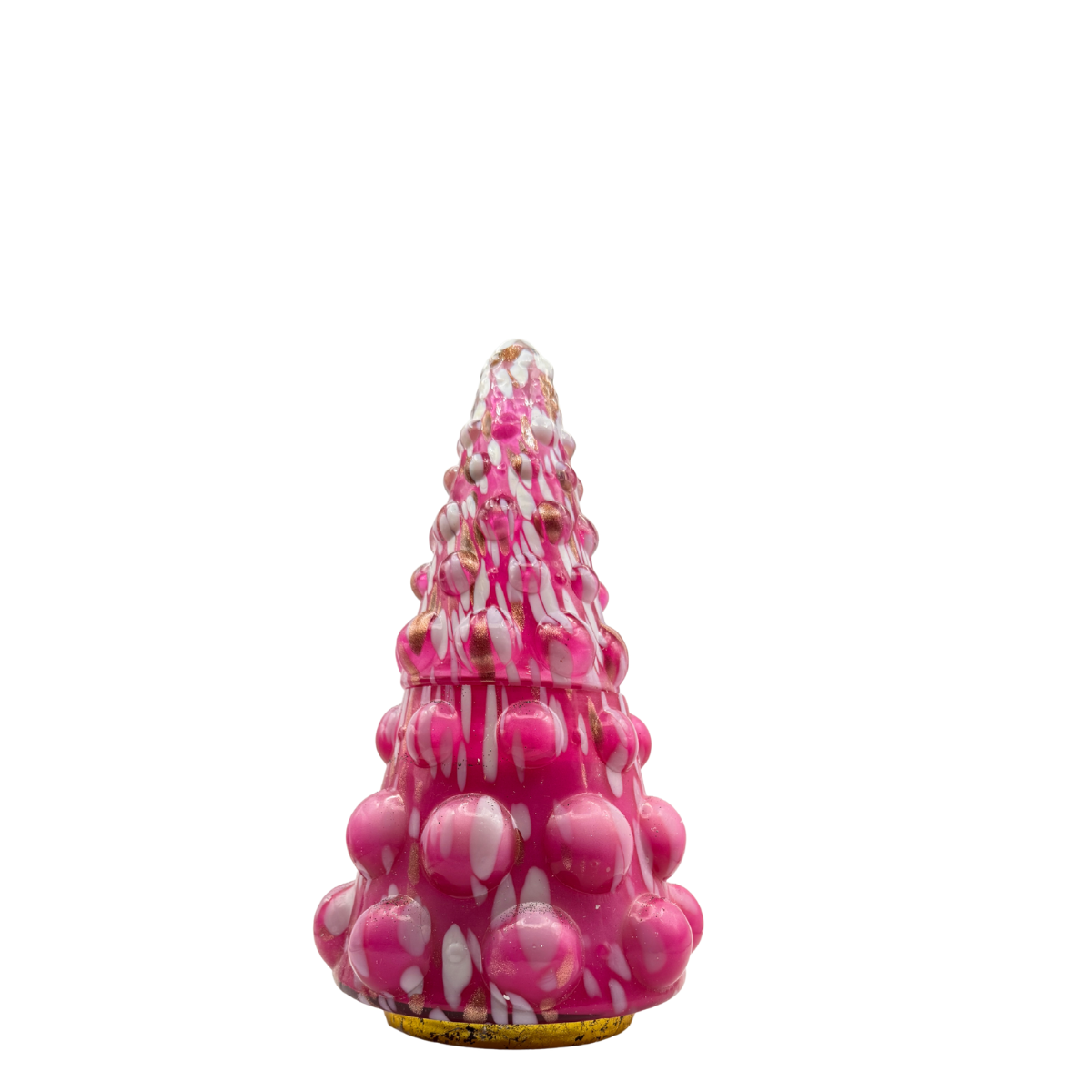 Glitterville Fringle Fir Glass Candle Tree, Hot Pink