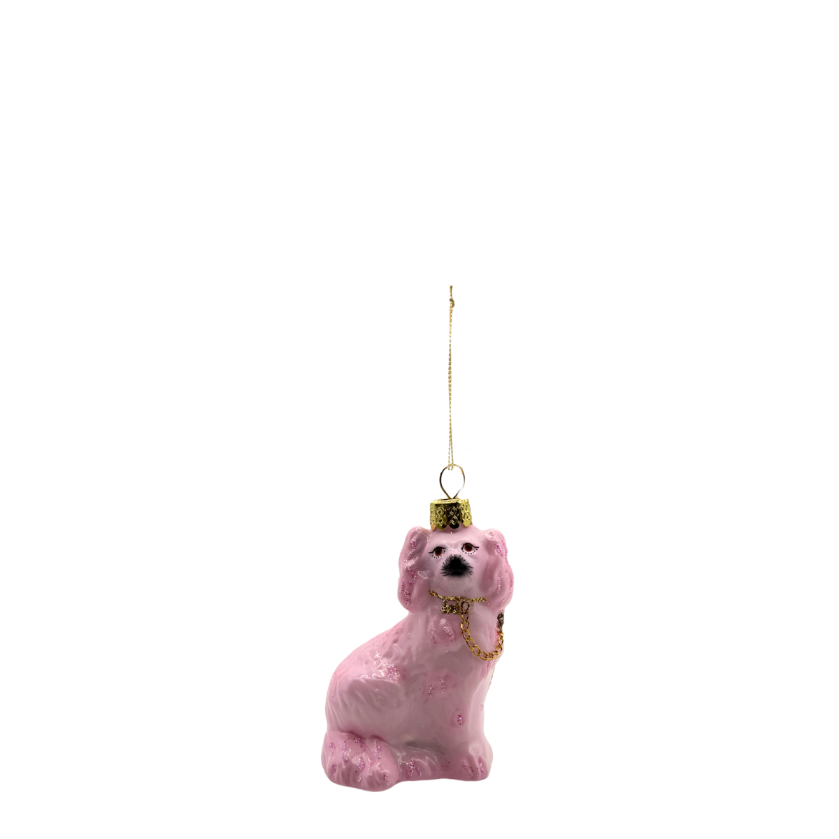 Staffy Pup Ornament, Light Pink/Purple