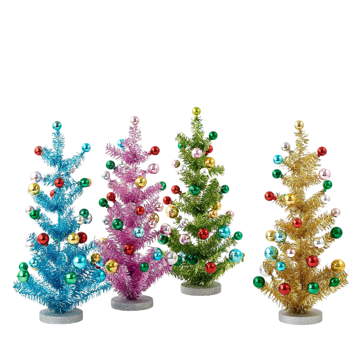 Retro Tinsel Tree & Ornaments, Multi Options