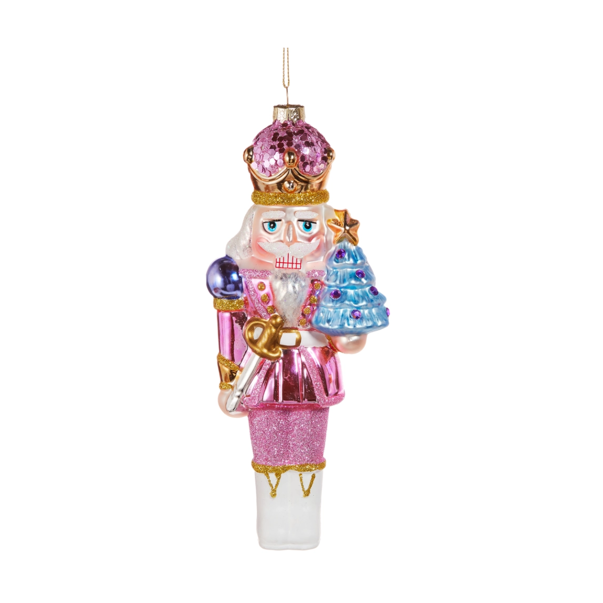 Razzle Nutcracker Ornament, Pink