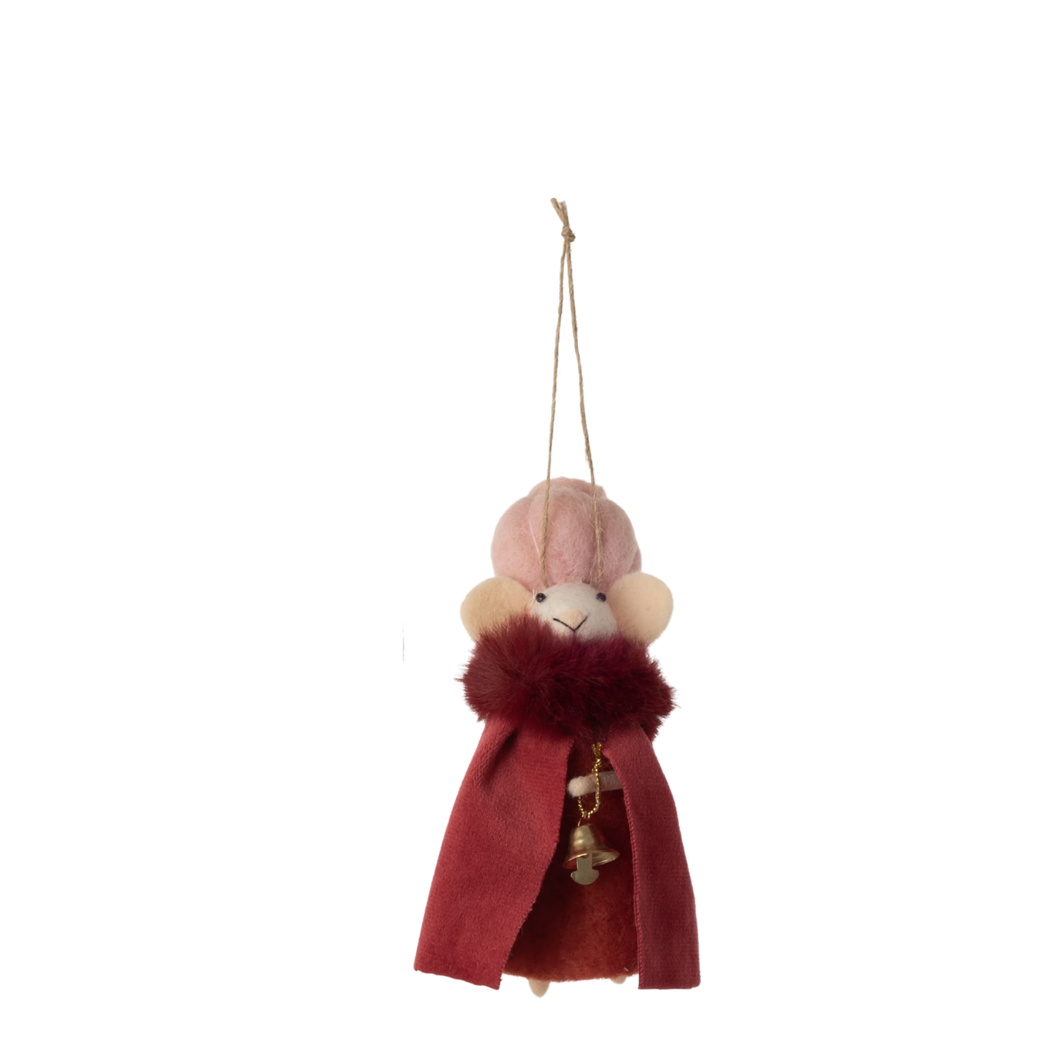 Royal Mouse Felt Ornament, Red