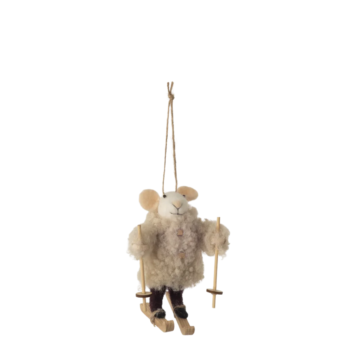 On the Slopes Mouse Ornament, Sherpa Coat