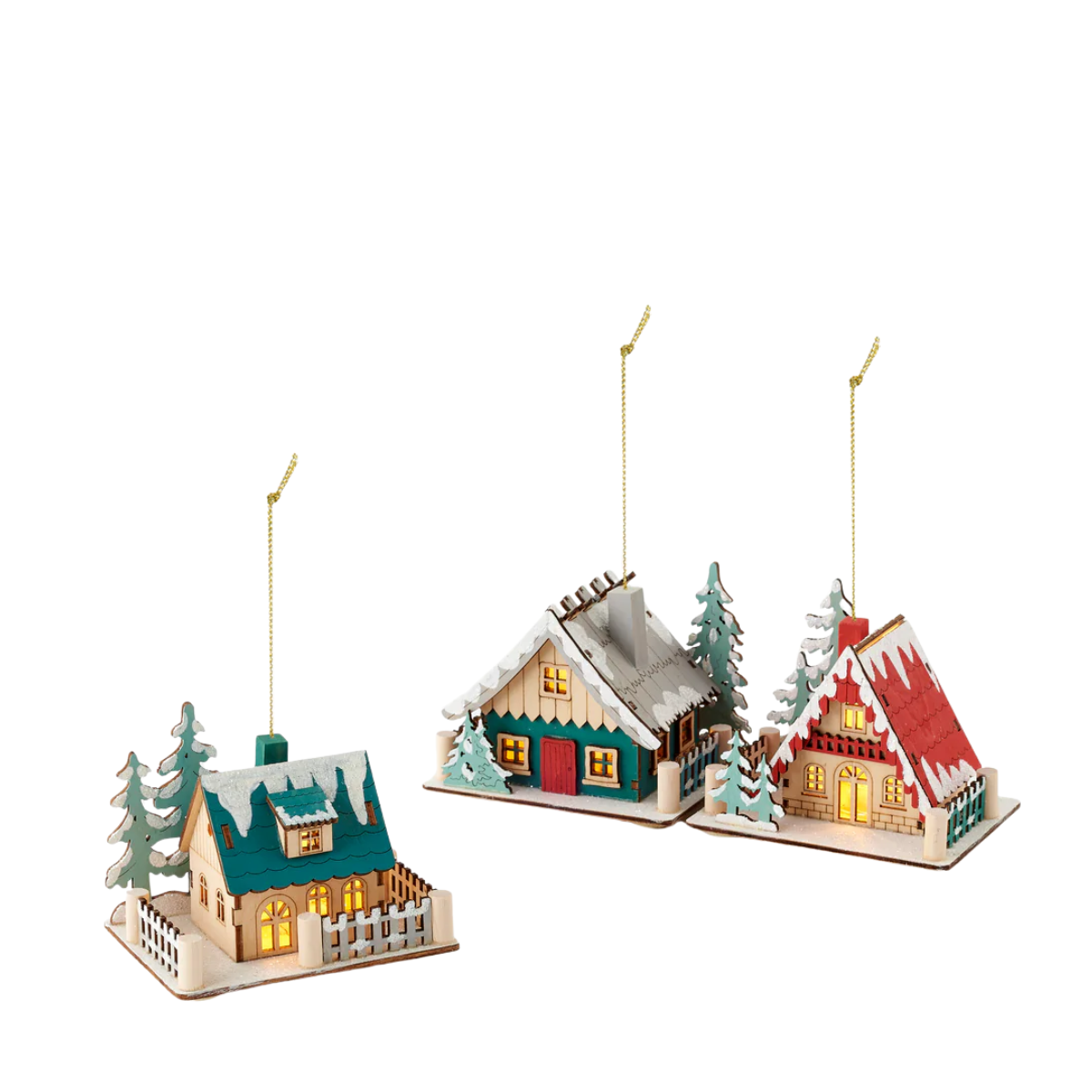 Scandic Lighted House Ornament, Multi Options