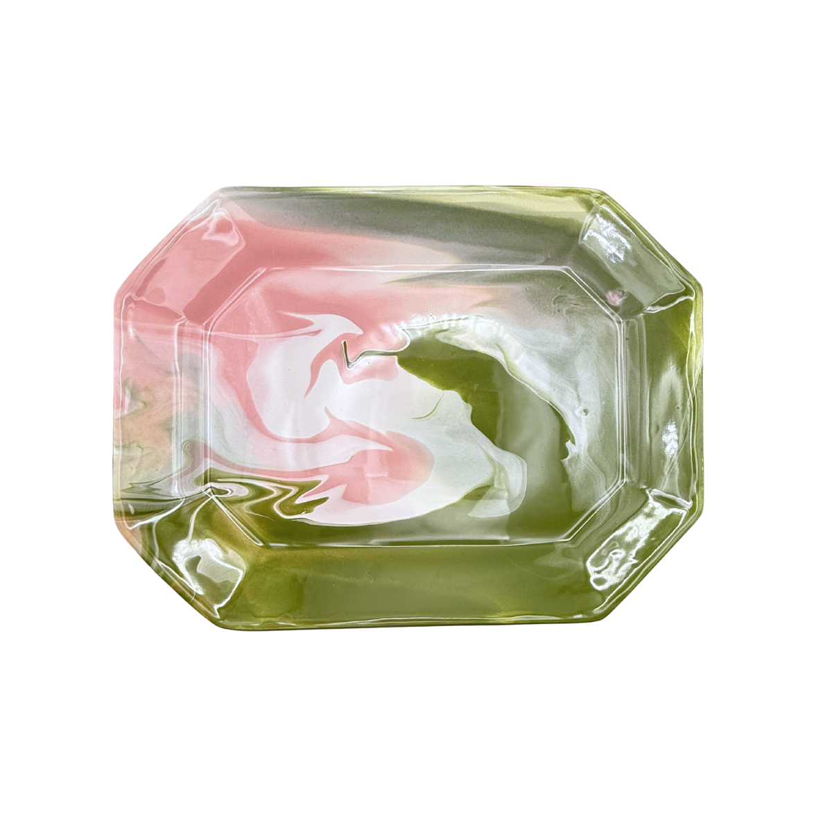 Paul Schneider Octagon Tray, Geode Green & Pink