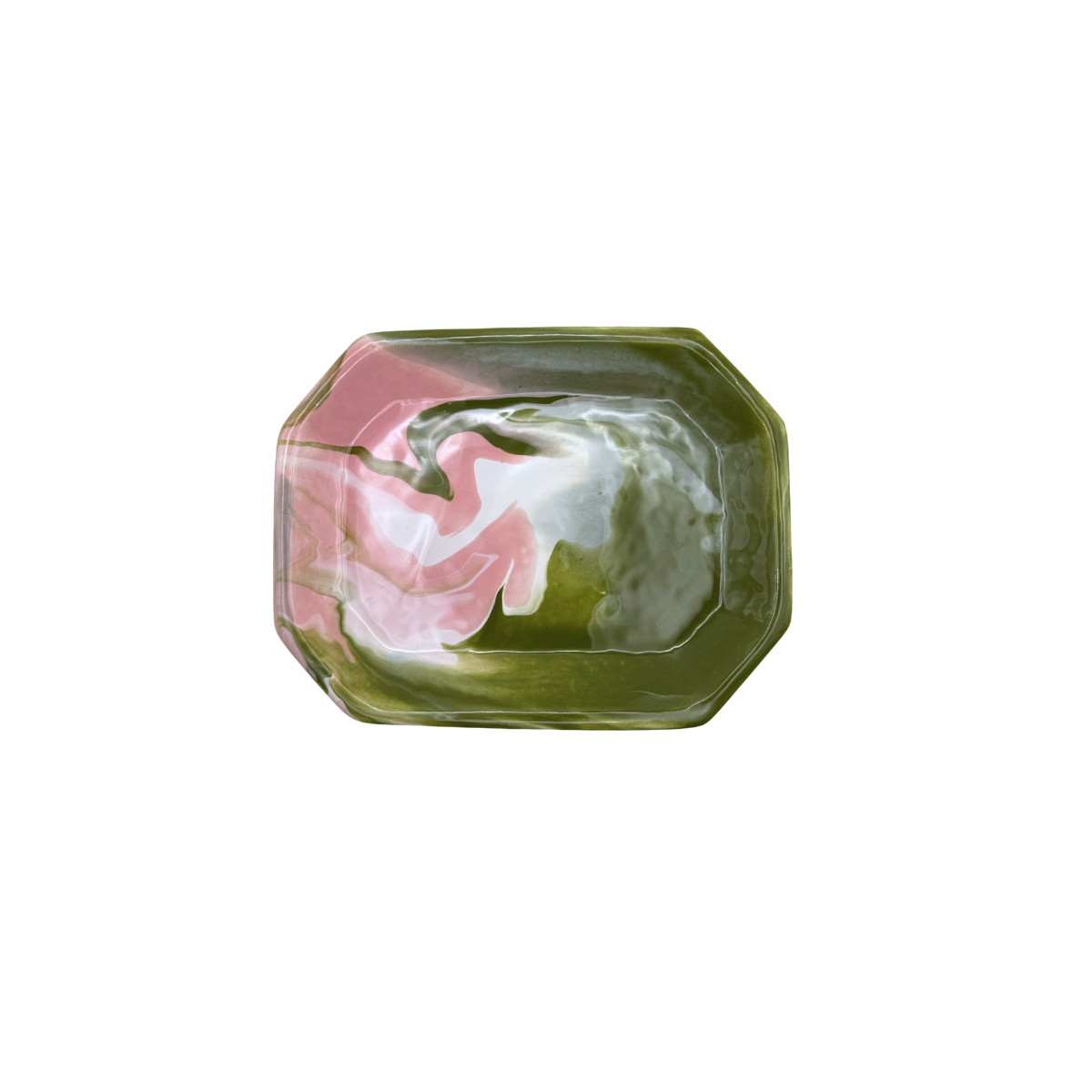 Paul Schneider Mini Octagon Tray, Pink & Green Geode