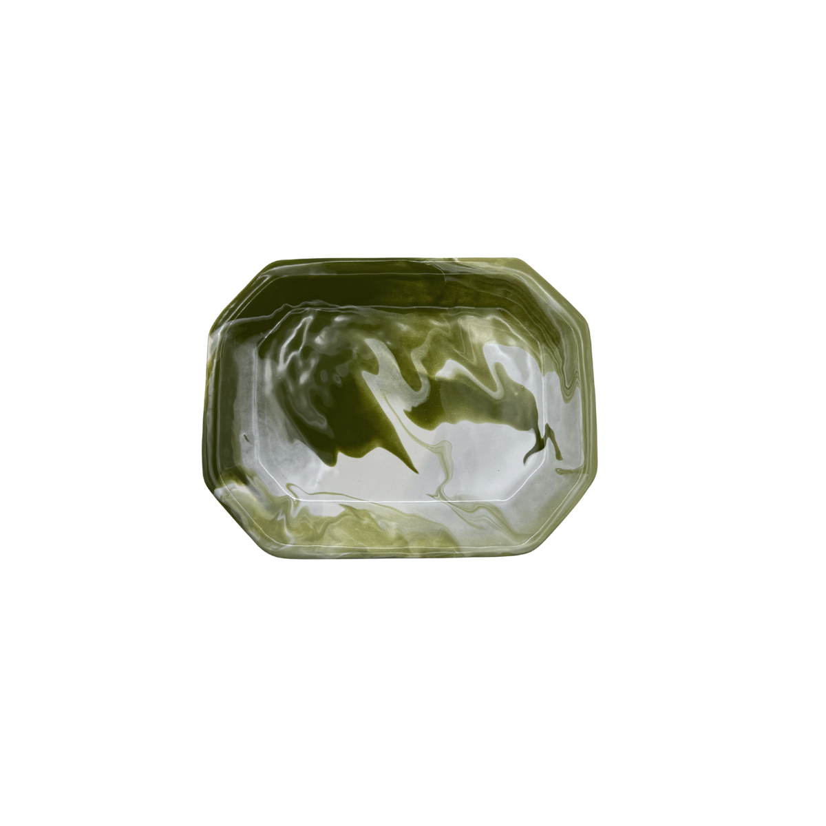 Paul Schneider Mini Octagon Tray, Green Geode