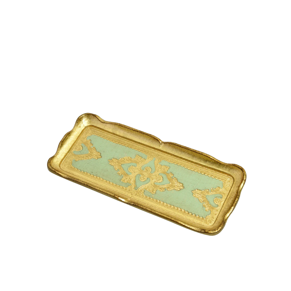 Gilded Florentine Tray, Sage