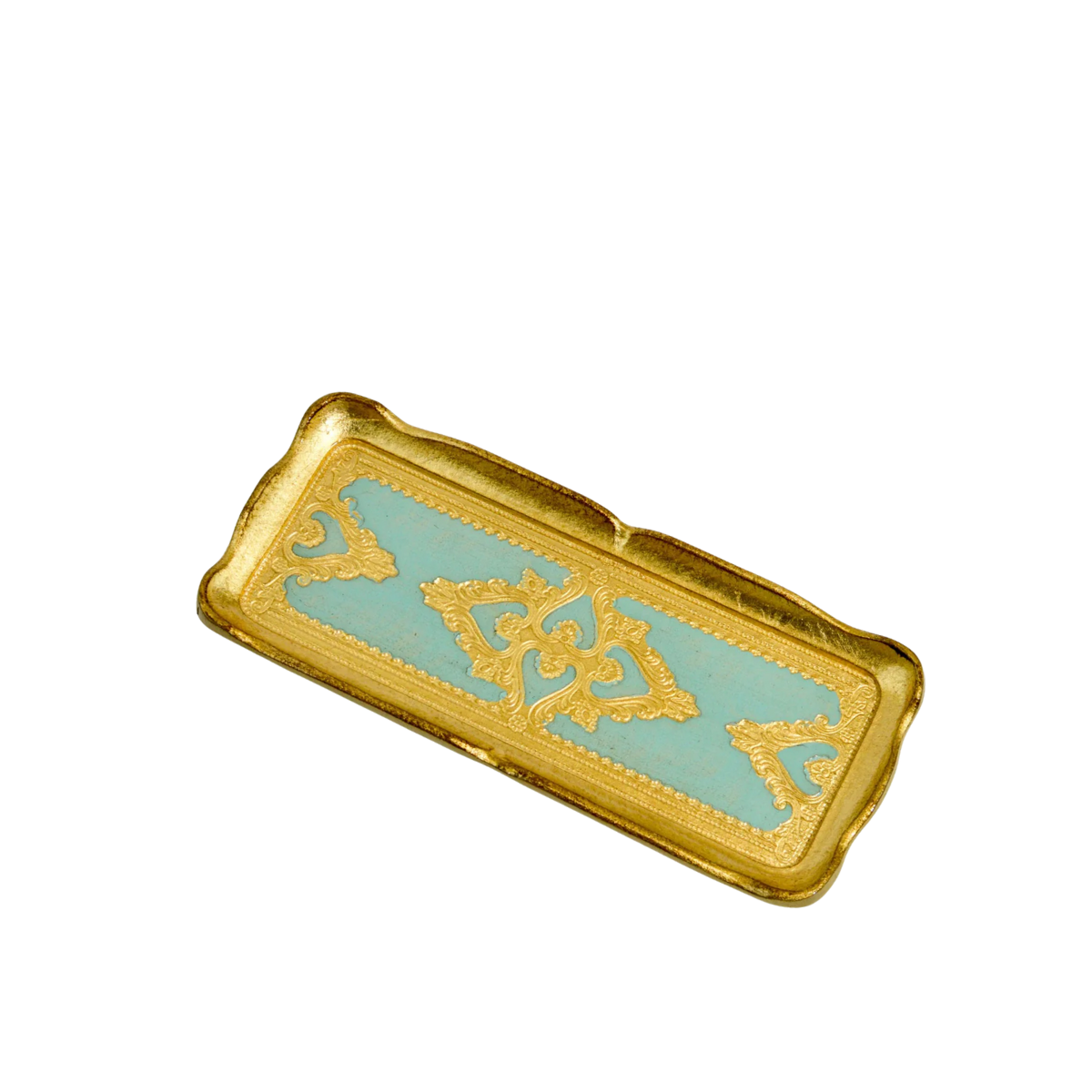 Gilded Florentine Tray, Sky Blue
