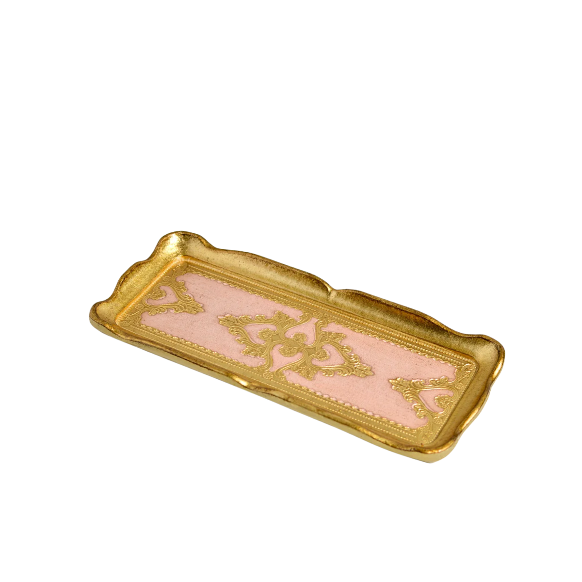 Gilded Florentine Tray, Pink