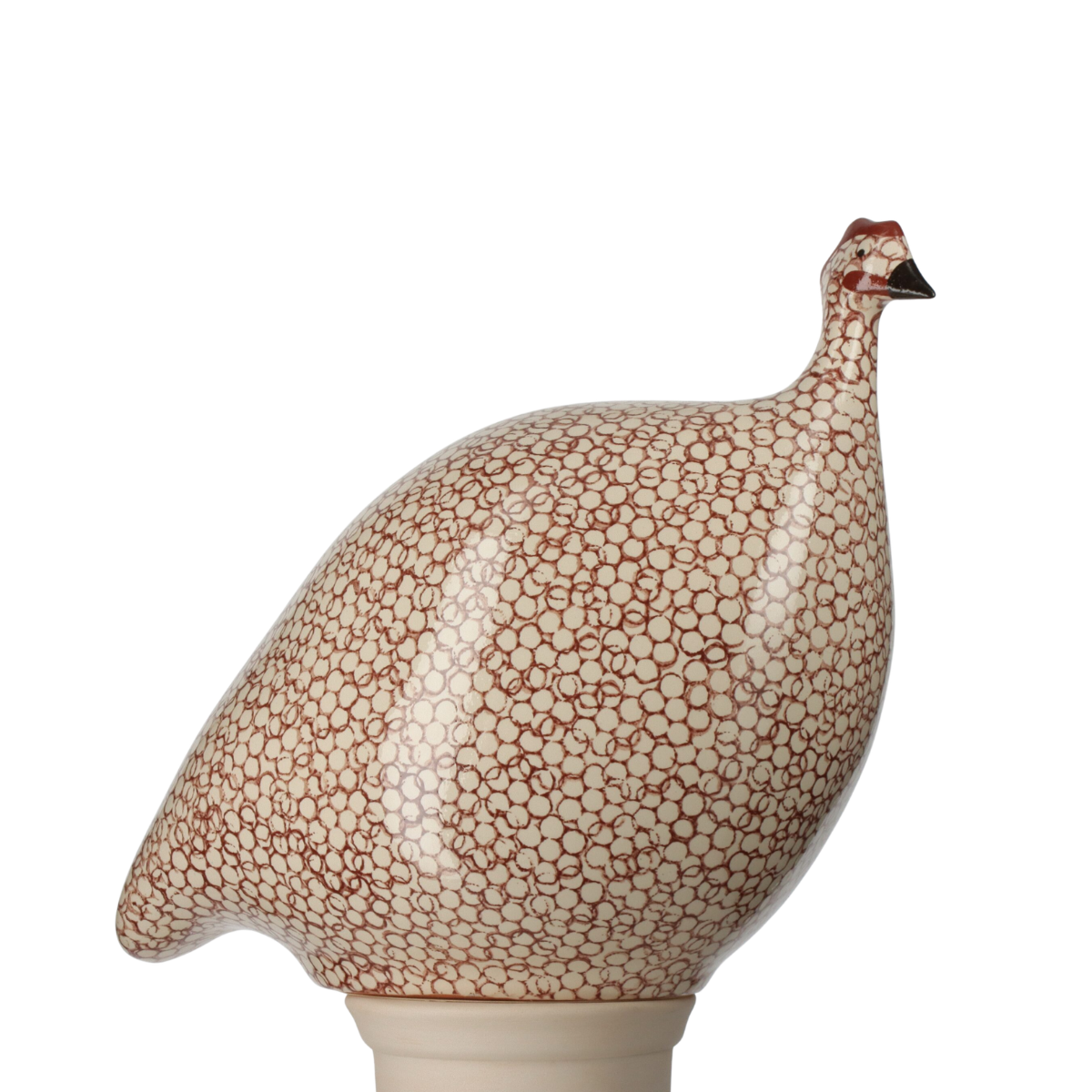 Speckled White & Bordeaux Guinea Hen, Large
