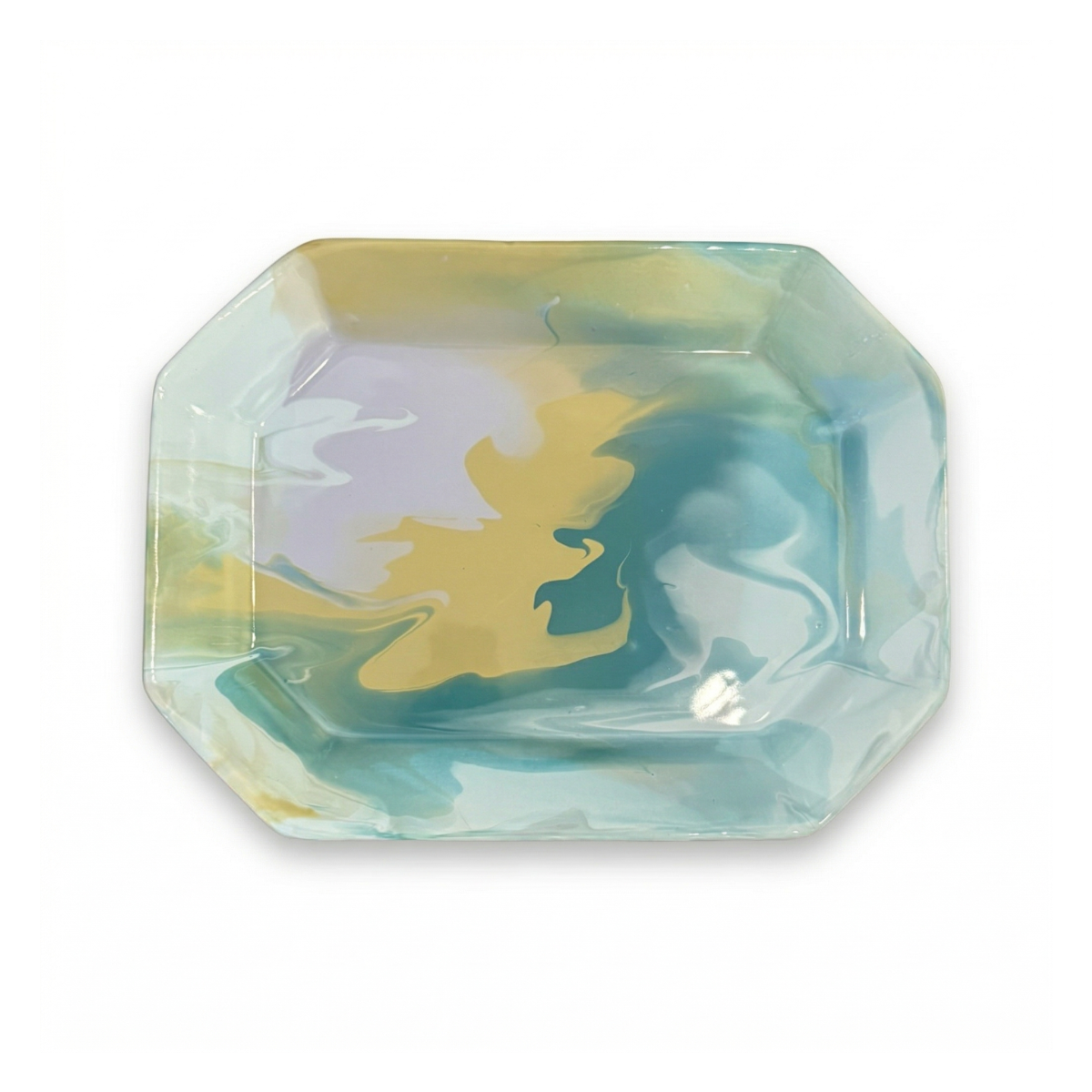 Paul Schneider Octagon Tray, Geode Green & Light Blue