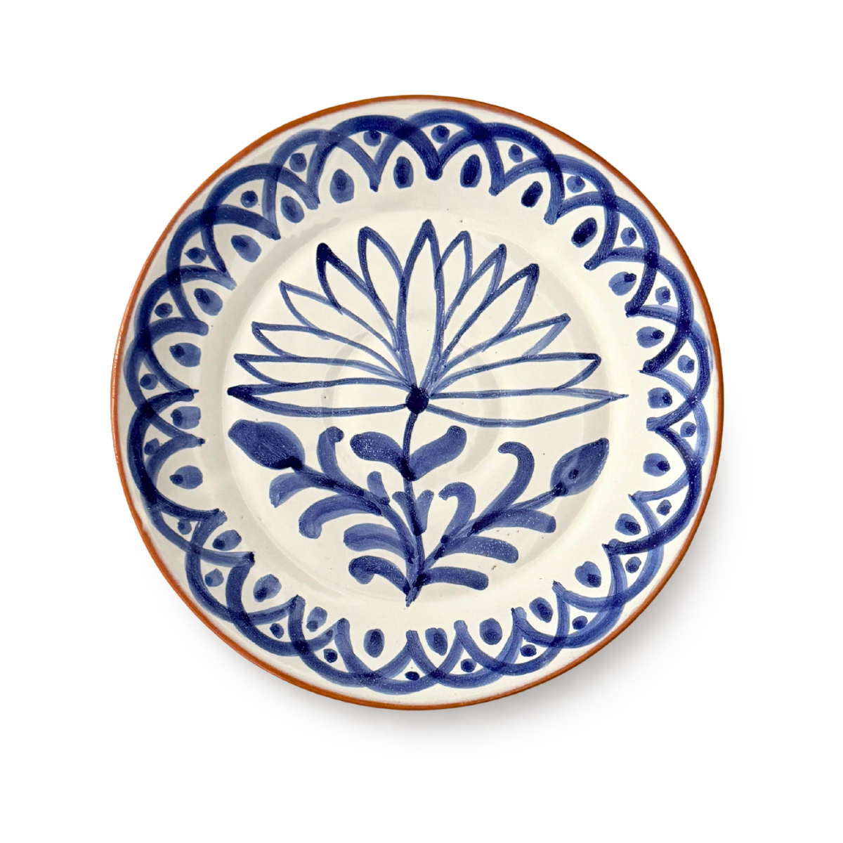 Flor Dinner Plate, Blue