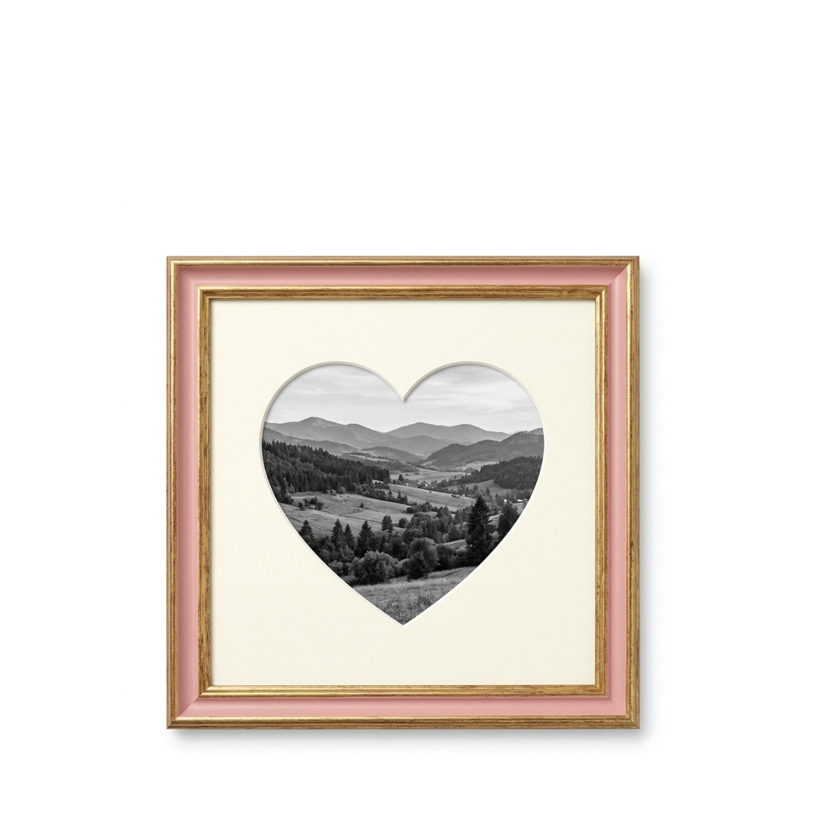 Pink Channel Frame with Heart Mat