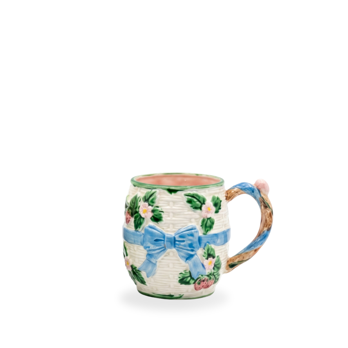 Vintage Basketweave & Bow Mug