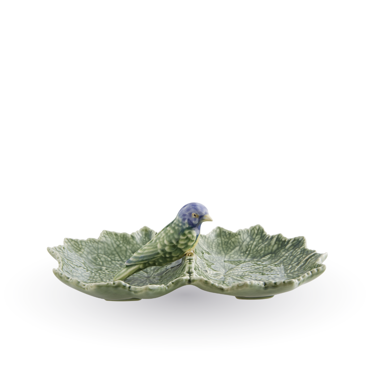 Bordallo Pinheiro Double Leaf with Blue Birds