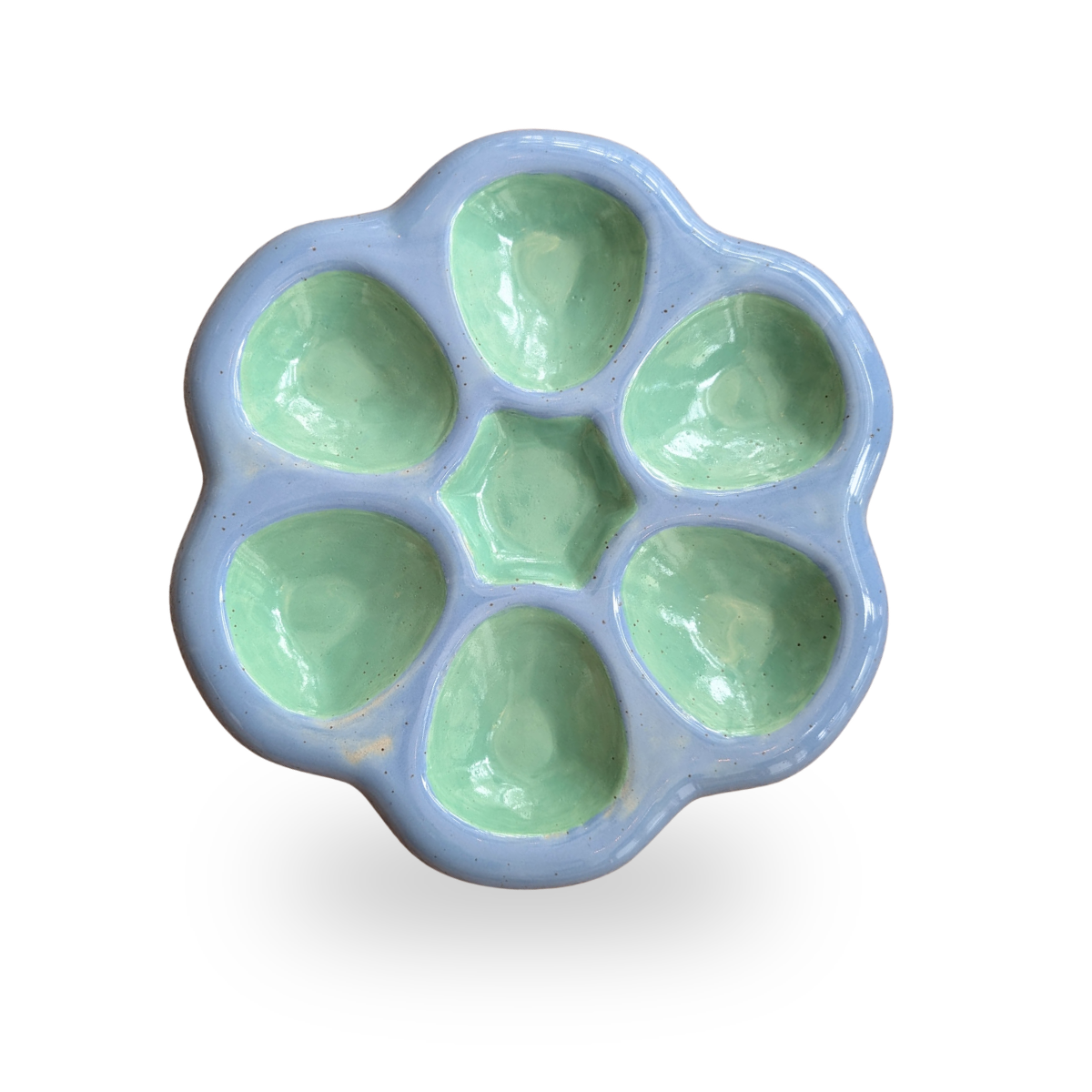 Cloud Oyster Plate, Blue Green