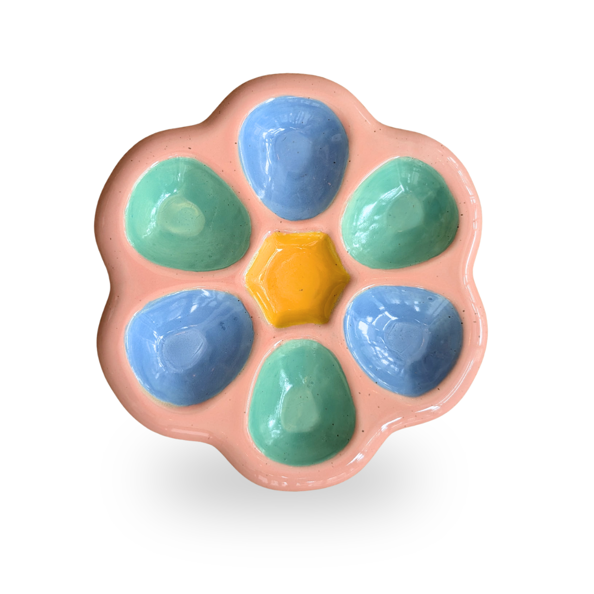 Cloud Oyster Plate, Light Coral Multi