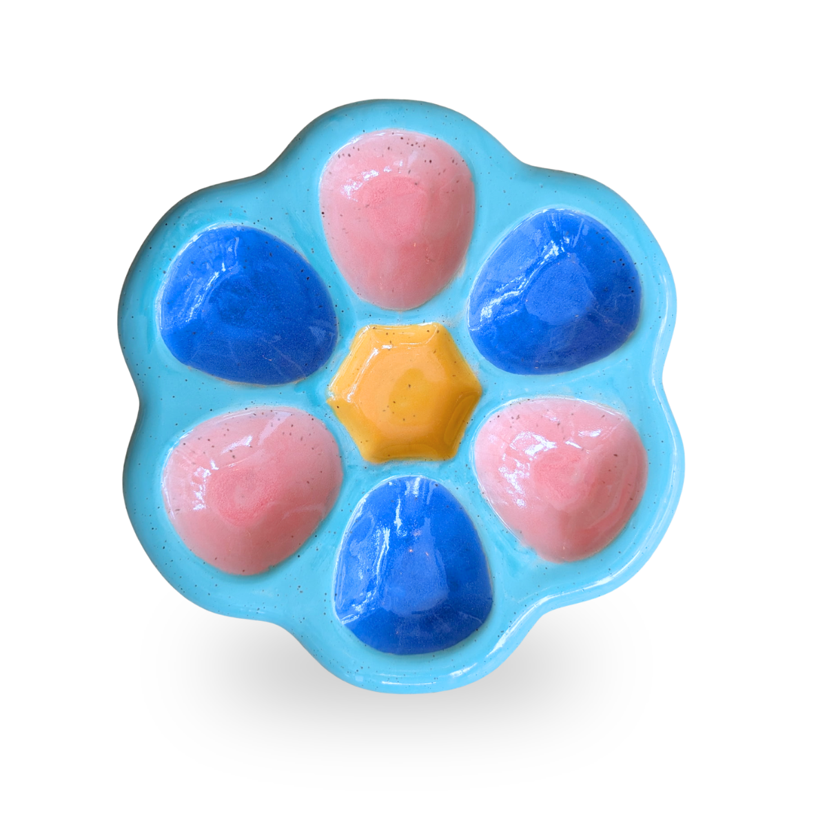 Cloud Oyster Plate, Blues Multi