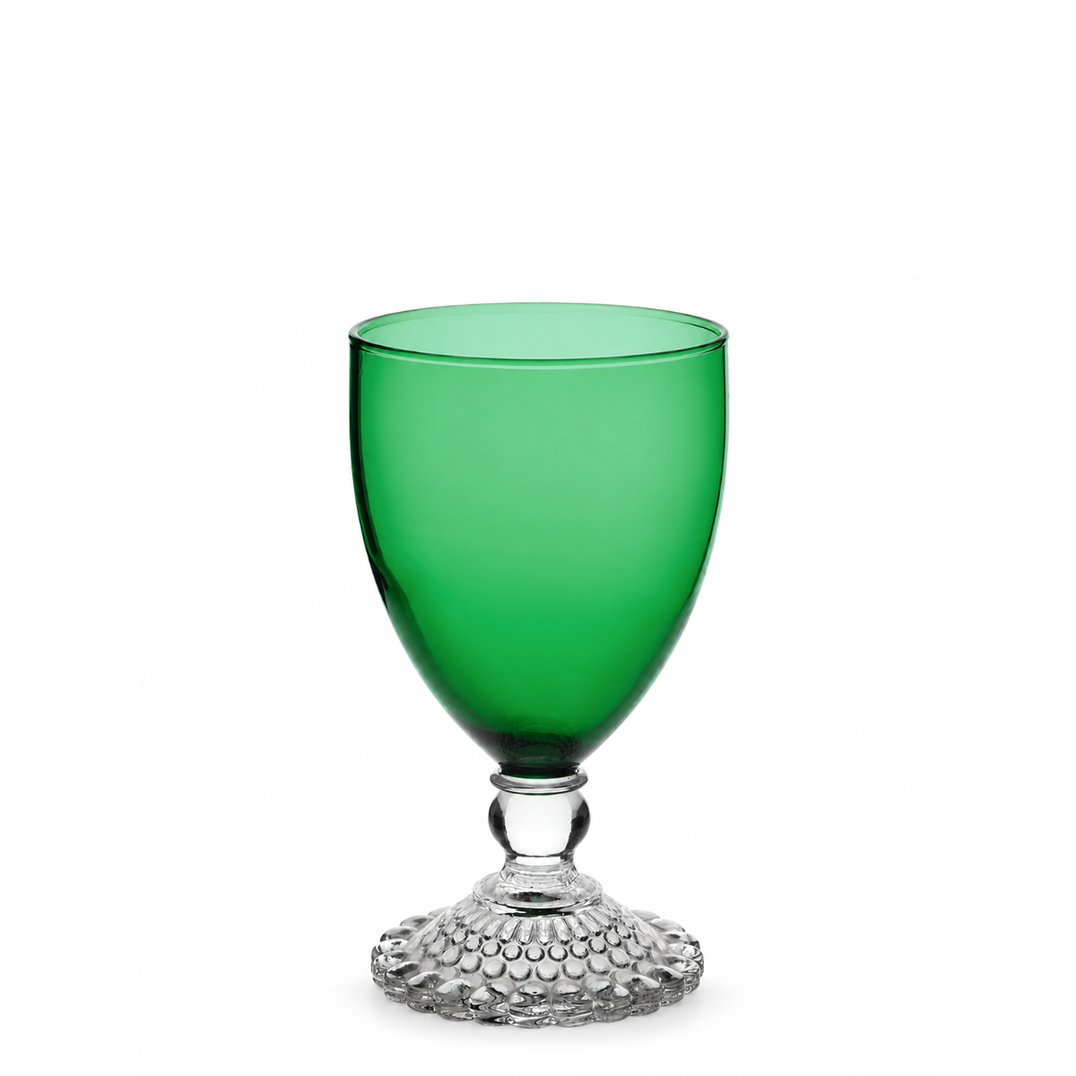 Vintage Green Bubble Foot Juice Glass