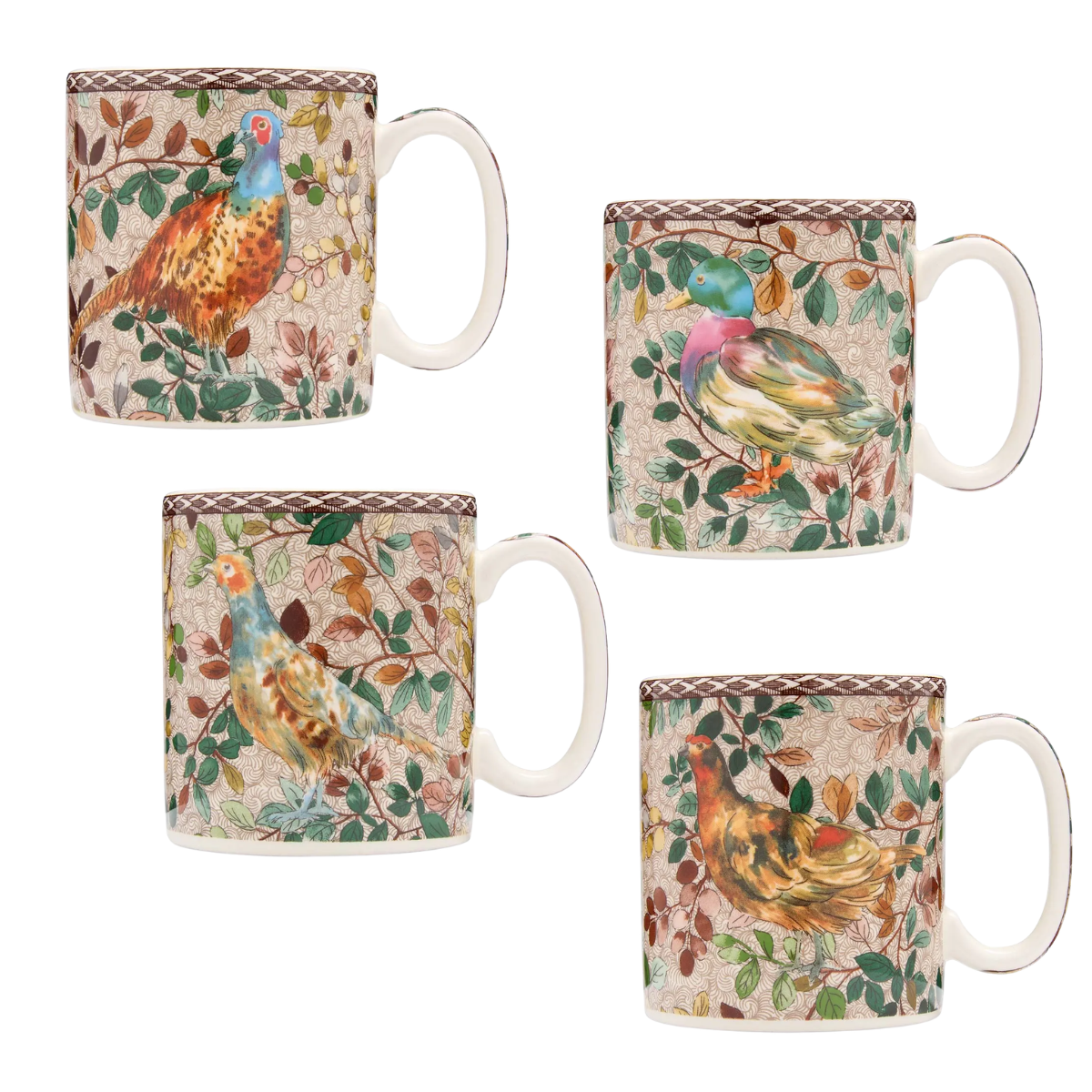 Spode Woodland Accents Mugs, Set of 4 Assorted