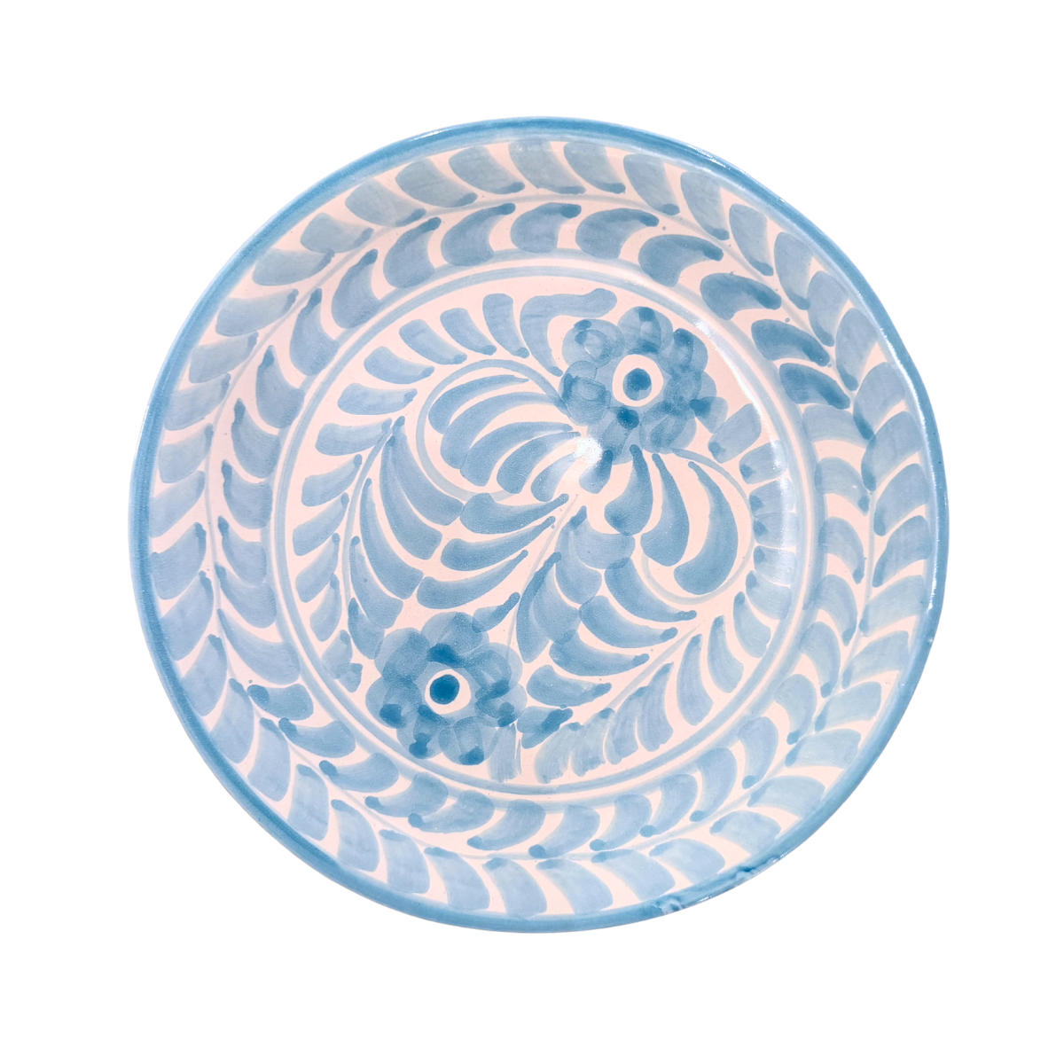 Dos Flores Dinner Plate, Light Blue