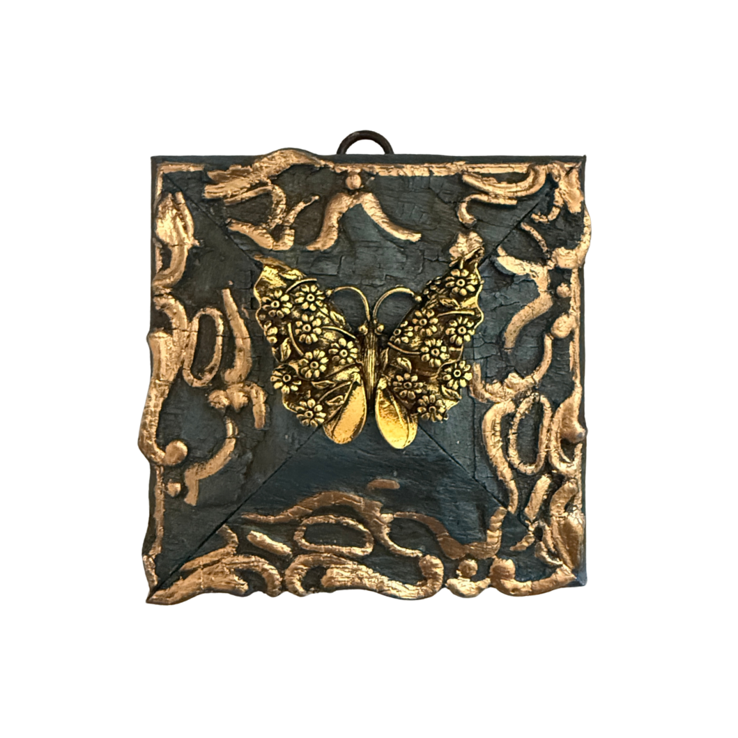 Museum Bee, Painted Frame with Butterfly