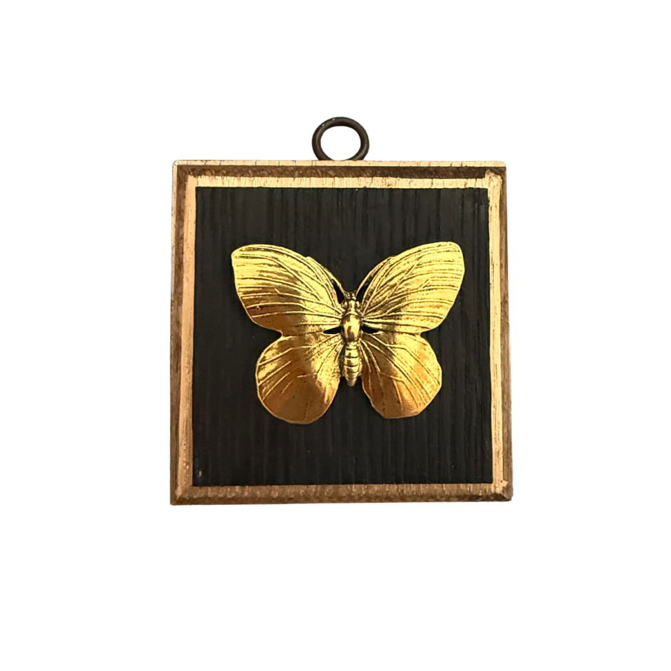 Museum Bee, Bourbon Barrel Frame with Butterfly