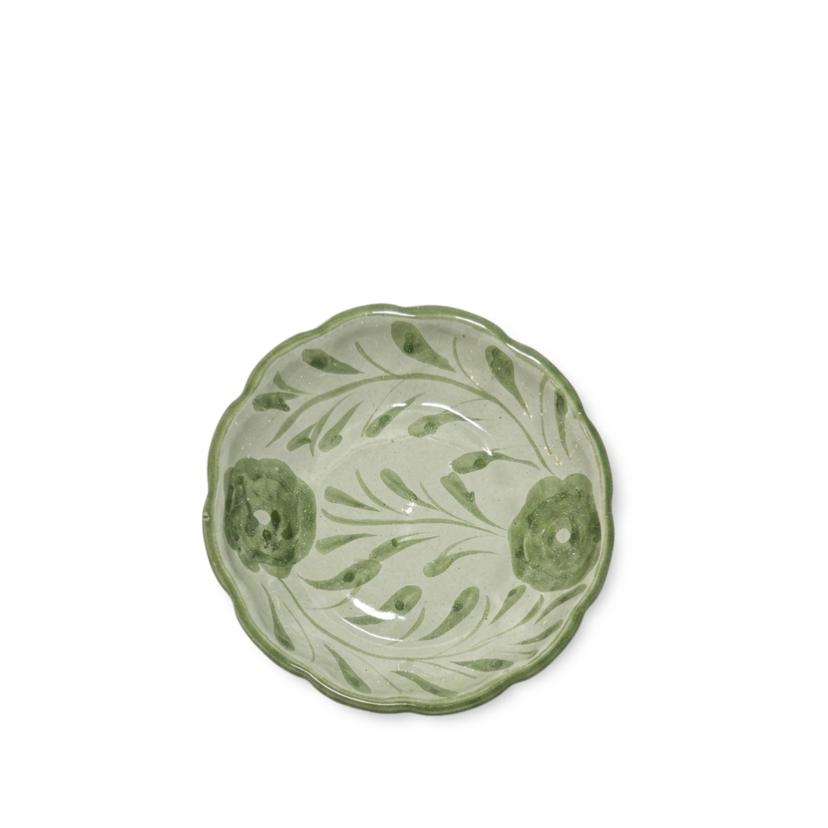 Francesca Tonal Scalloped Dish, Greens